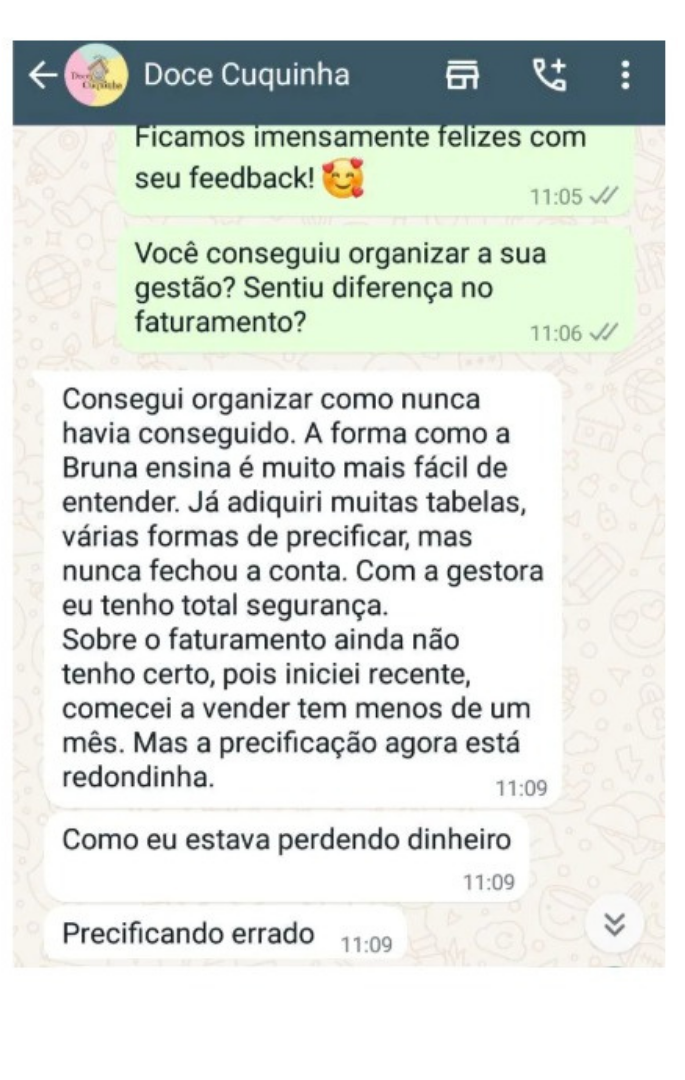 Depoimento real de aluna 1